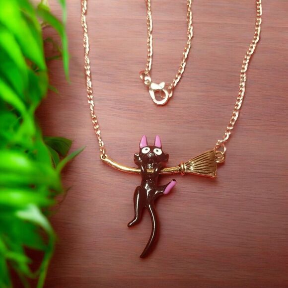 Black Cat Pendant Necklace with‎ Chain Enamel Fashion Jewelry Halloween C… - Picture 1 of 5